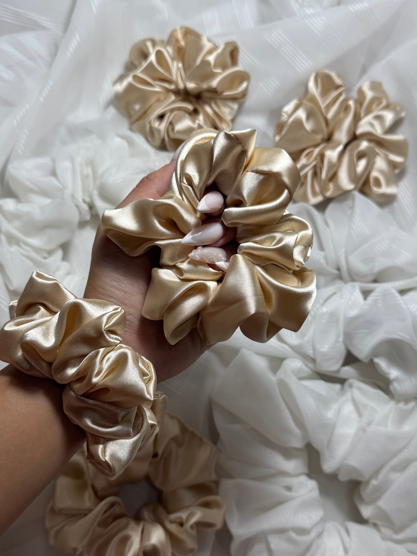 Golden Satin Scrunchie