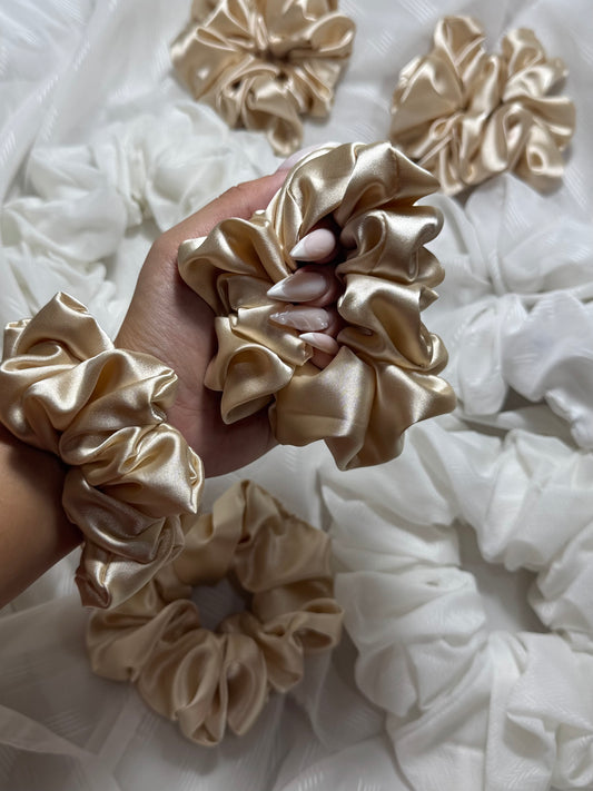 Golden Satin Scrunchie