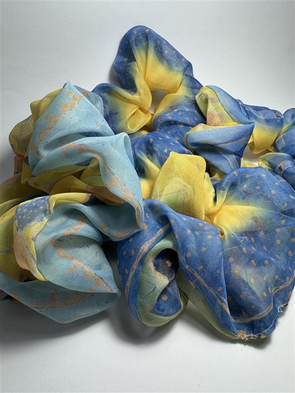 Yellow & Blue Scrunchie